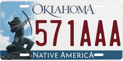 OK license plate 571AAA