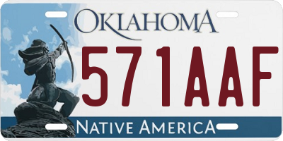 OK license plate 571AAF