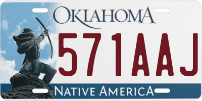 OK license plate 571AAJ