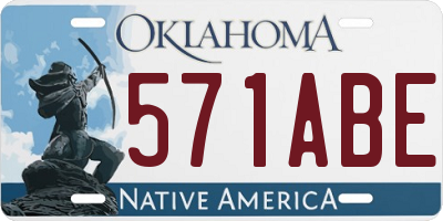 OK license plate 571ABE