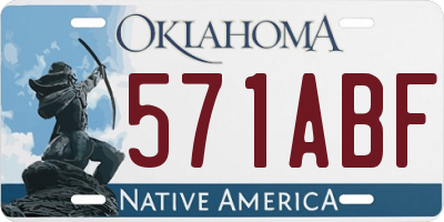 OK license plate 571ABF