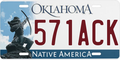 OK license plate 571ACK