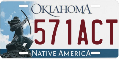 OK license plate 571ACT