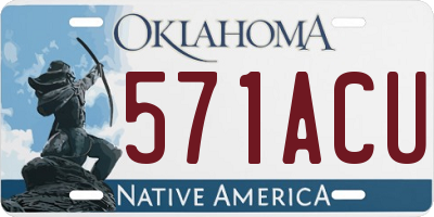 OK license plate 571ACU