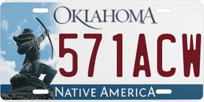 OK license plate 571ACW