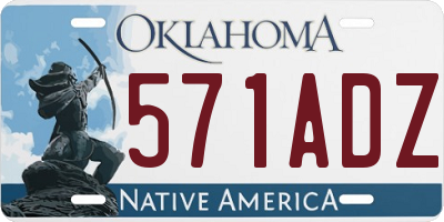OK license plate 571ADZ
