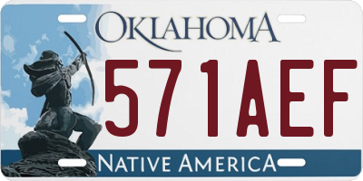 OK license plate 571AEF