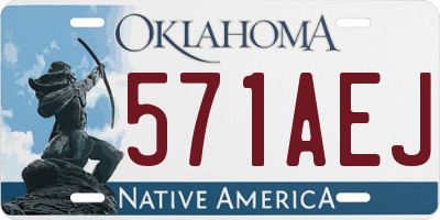 OK license plate 571AEJ