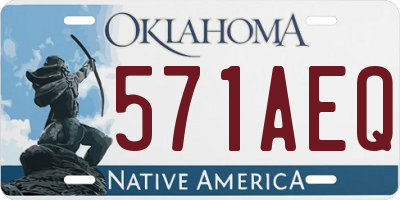 OK license plate 571AEQ