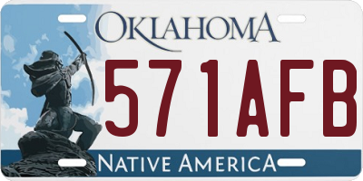 OK license plate 571AFB