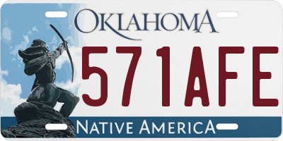 OK license plate 571AFE