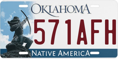 OK license plate 571AFH