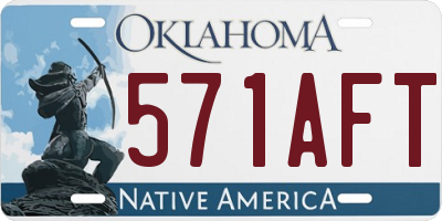 OK license plate 571AFT