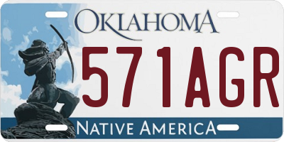 OK license plate 571AGR