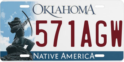 OK license plate 571AGW