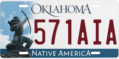 OK license plate 571AIA
