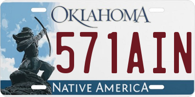 OK license plate 571AIN