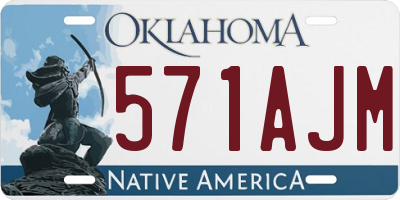 OK license plate 571AJM