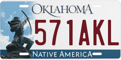 OK license plate 571AKL