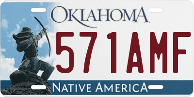 OK license plate 571AMF