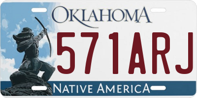OK license plate 571ARJ