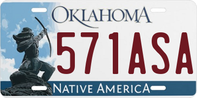 OK license plate 571ASA