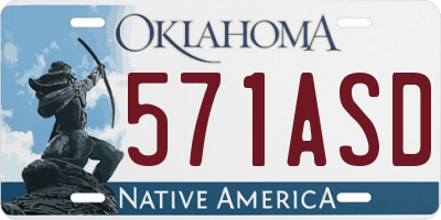 OK license plate 571ASD