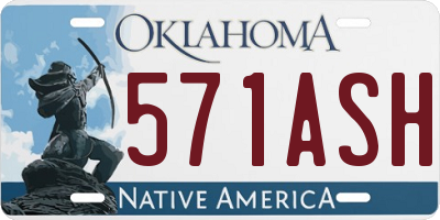 OK license plate 571ASH