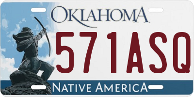 OK license plate 571ASQ