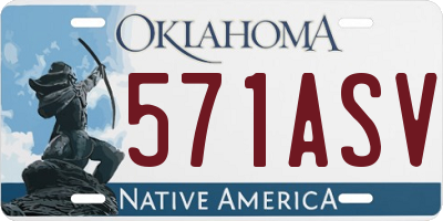 OK license plate 571ASV