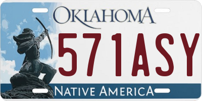 OK license plate 571ASY