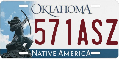 OK license plate 571ASZ