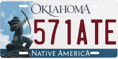 OK license plate 571ATE