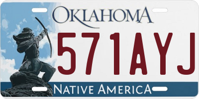 OK license plate 571AYJ