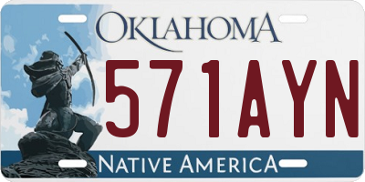 OK license plate 571AYN