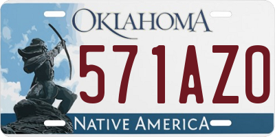 OK license plate 571AZO