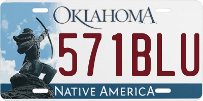 OK license plate 571BLU