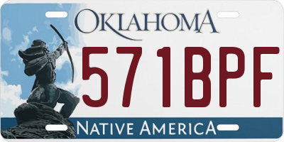 OK license plate 571BPF