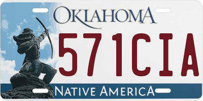 OK license plate 571CIA
