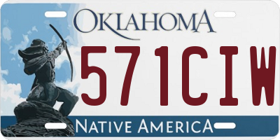 OK license plate 571CIW