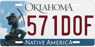 OK license plate 571DOF