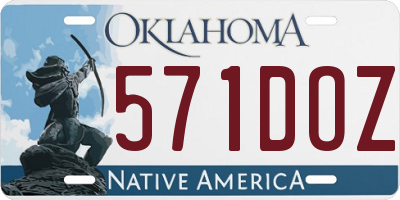 OK license plate 571DOZ