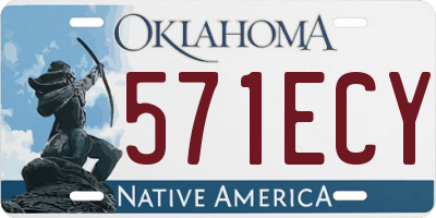 OK license plate 571ECY