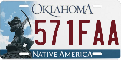 OK license plate 571FAA
