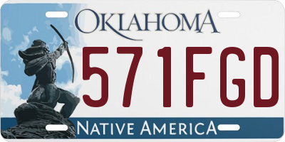 OK license plate 571FGD