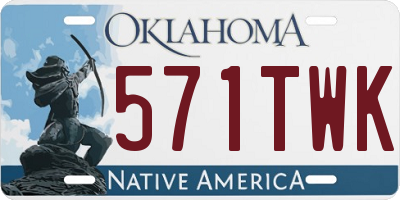 OK license plate 571TWK