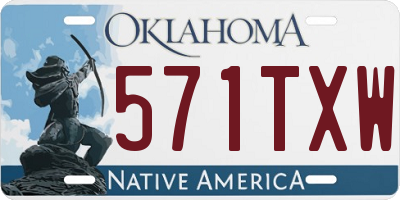 OK license plate 571TXW