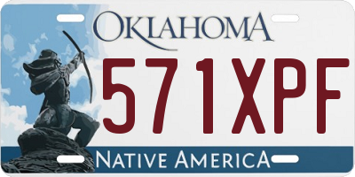 OK license plate 571XPF