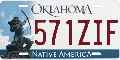 OK license plate 571ZIF