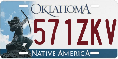 OK license plate 571ZKV
